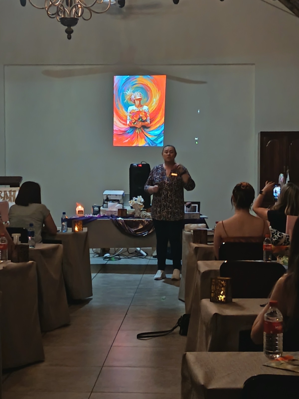 A session at the front of the hall